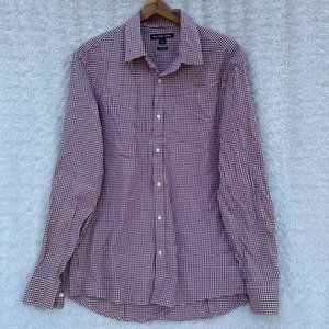 Michael‎ Kors Trim Stretch Plaid Men's Buttons Down Size Large